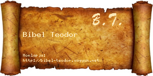 Bibel Teodor névjegykártya